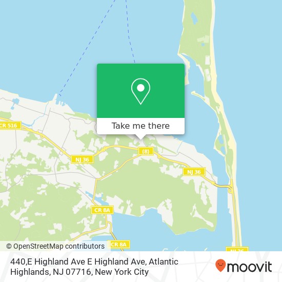 Mapa de 440,E Highland Ave E Highland Ave, Atlantic Highlands, NJ 07716