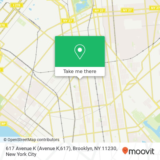 Mapa de 617 Avenue K (Avenue K,617), Brooklyn, NY 11230