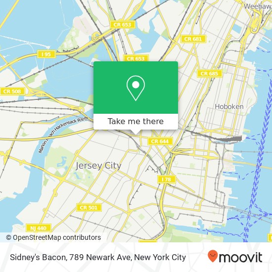 Mapa de Sidney's Bacon, 789 Newark Ave