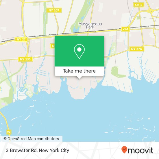 Mapa de 3 Brewster Rd, Massapequa, NY 11758