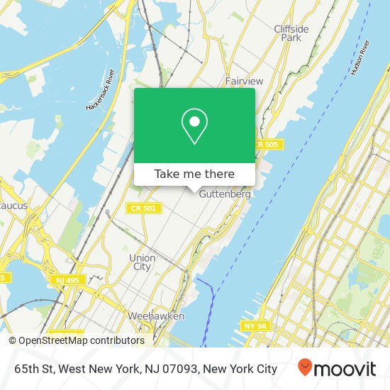 Mapa de 65th St, West New York, NJ 07093