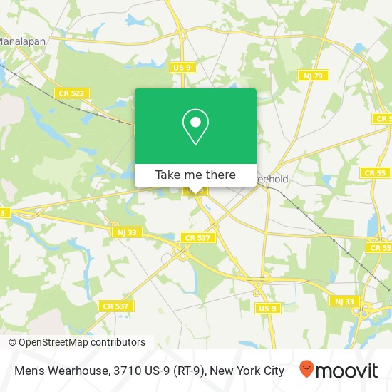 Mapa de Men's Wearhouse, 3710 US-9 (RT-9)