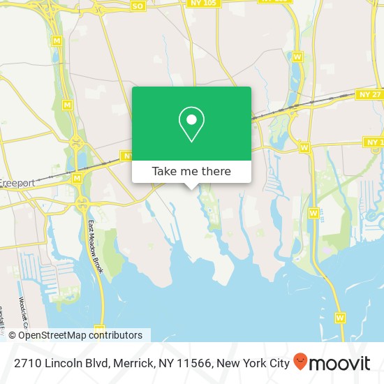 Mapa de 2710 Lincoln Blvd, Merrick, NY 11566