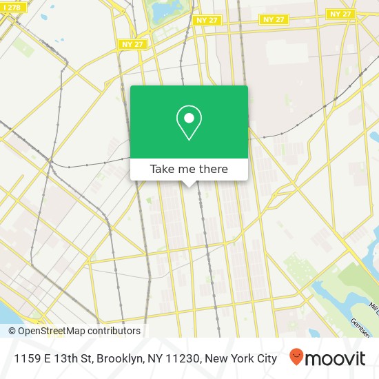 Mapa de 1159 E 13th St, Brooklyn, NY 11230