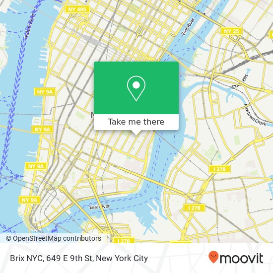 Mapa de Brix NYC, 649 E 9th St