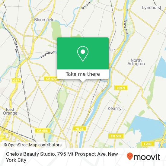 Chelo's Beauty Studio, 795 Mt Prospect Ave map