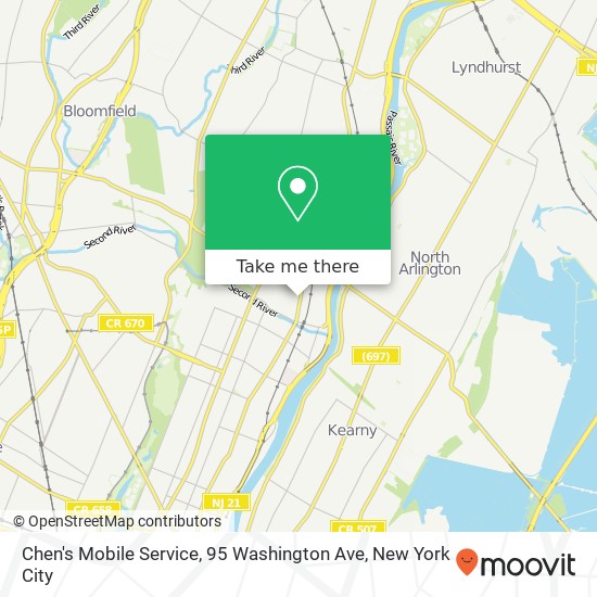 Mapa de Chen's Mobile Service, 95 Washington Ave