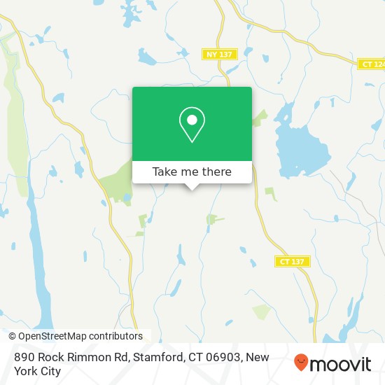 Mapa de 890 Rock Rimmon Rd, Stamford, CT 06903