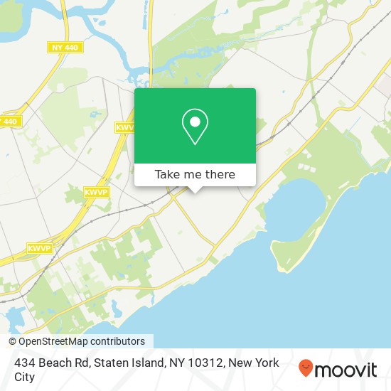 Mapa de 434 Beach Rd, Staten Island, NY 10312