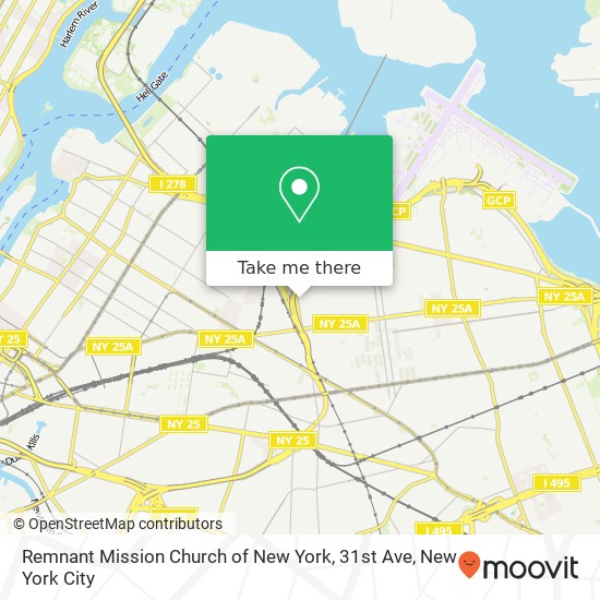 Remnant Mission Church of New York, 31st Ave map