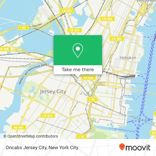 Mapa de Oncabs Jersey City