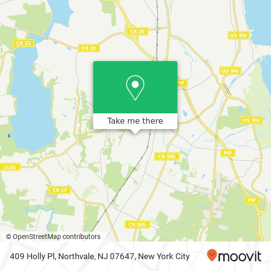 Mapa de 409 Holly Pl, Northvale, NJ 07647