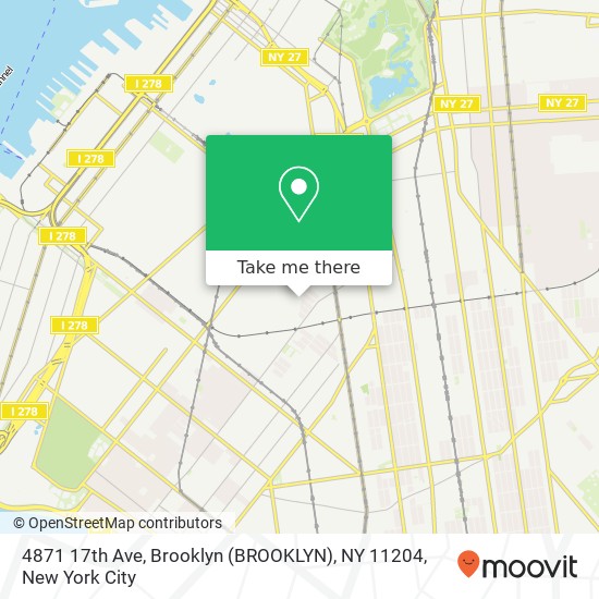 Mapa de 4871 17th Ave, Brooklyn (BROOKLYN), NY 11204