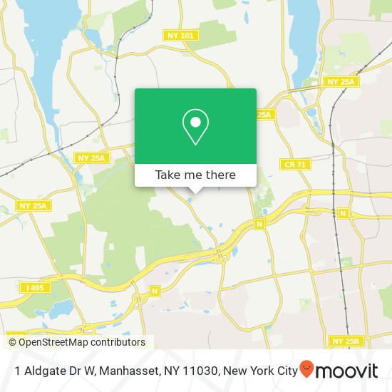 Mapa de 1 Aldgate Dr W, Manhasset, NY 11030