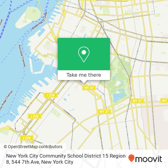 Mapa de New York City Community School District 15 Region 8, 544 7th Ave