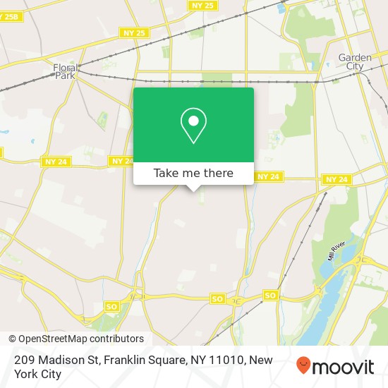 Mapa de 209 Madison St, Franklin Square, NY 11010