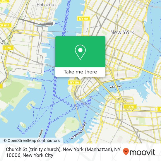 Mapa de Church St (trinity church), New York (Manhattan), NY 10006