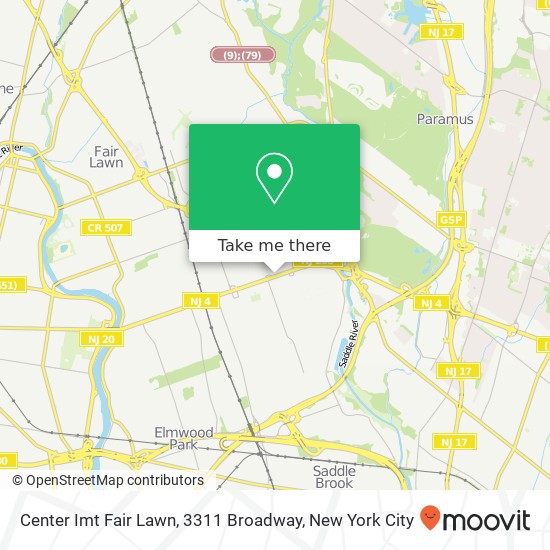 Mapa de Center Imt Fair Lawn, 3311 Broadway