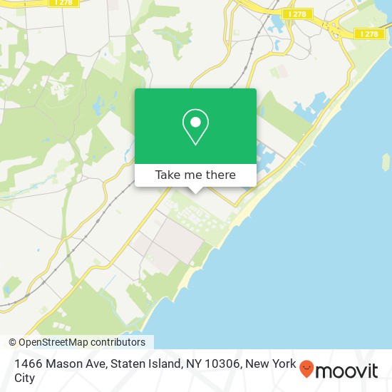 Mapa de 1466 Mason Ave, Staten Island, NY 10306