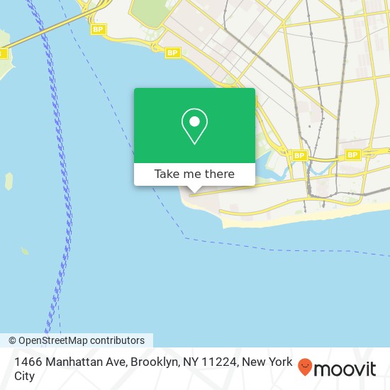 Mapa de 1466 Manhattan Ave, Brooklyn, NY 11224