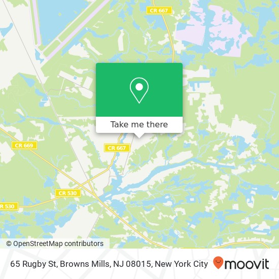 Mapa de 65 Rugby St, Browns Mills, NJ 08015