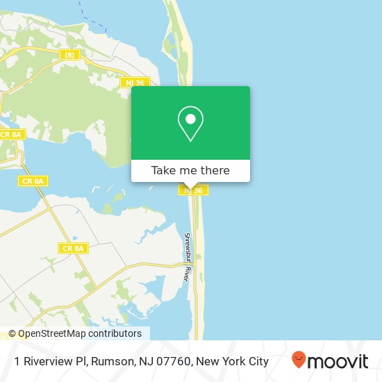 Mapa de 1 Riverview Pl, Rumson, NJ 07760