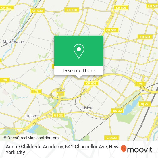 Agape Children's Academy, 641 Chancellor Ave map