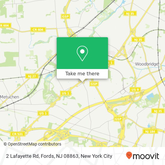 Mapa de 2 Lafayette Rd, Fords, NJ 08863