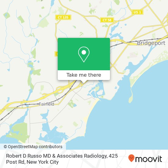 Mapa de Robert D Russo MD & Associates Radiology, 425 Post Rd