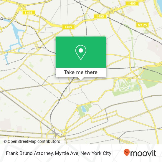 Mapa de Frank Bruno Attorney, Myrtle Ave