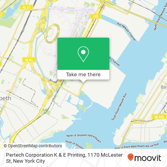 Pertech Corporation K & E Printing, 1170 McLester St map