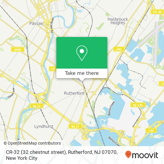 CR-32 (32 chestnut street), Rutherford, NJ 07070 map