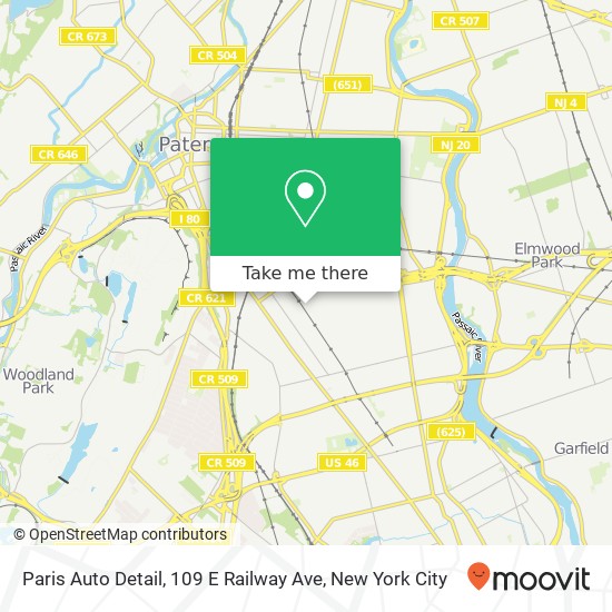 Mapa de Paris Auto Detail, 109 E Railway Ave