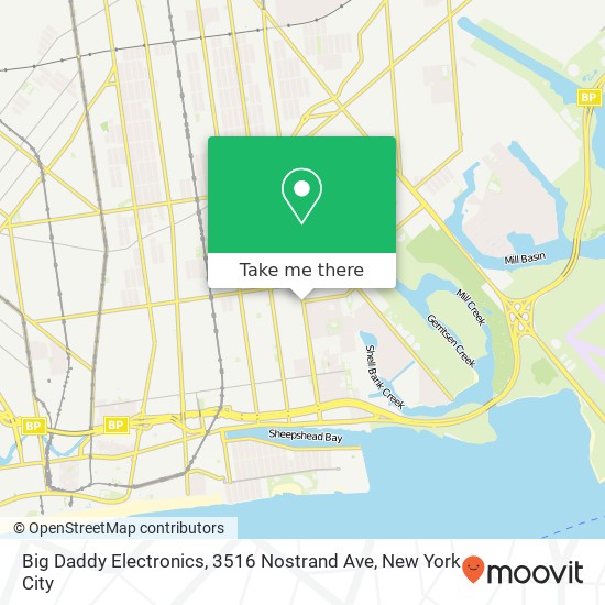 Mapa de Big Daddy Electronics, 3516 Nostrand Ave