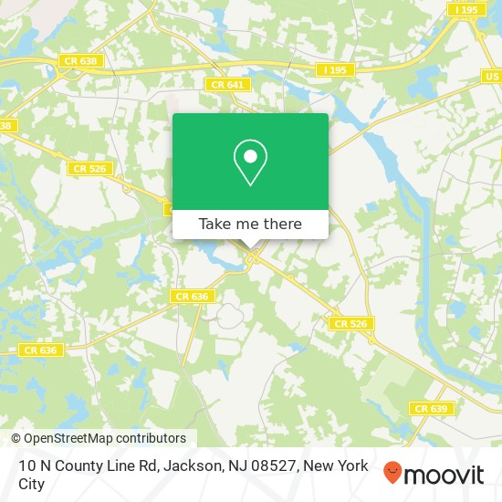 Mapa de 10 N County Line Rd, Jackson, NJ 08527