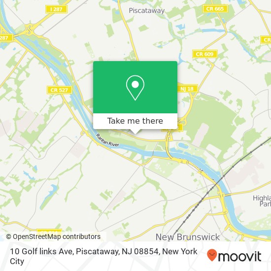 Mapa de 10 Golf links Ave, Piscataway, NJ 08854