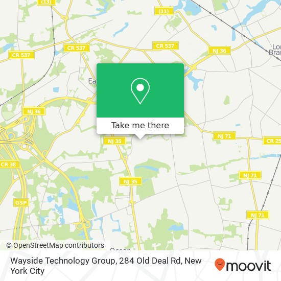 Wayside Technology Group, 284 Old Deal Rd map