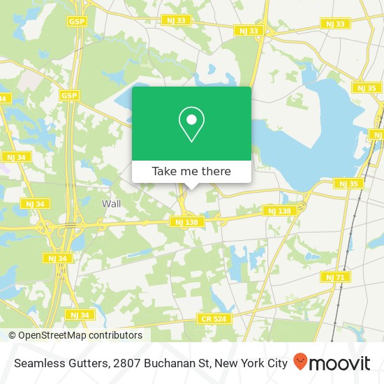 Mapa de Seamless Gutters, 2807 Buchanan St