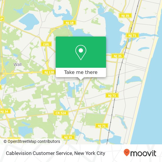 Cablevision Customer Service map