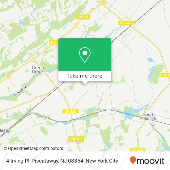 Mapa de 4 Irving Pl, Piscataway, NJ 08854