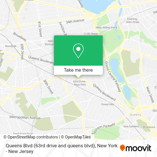 Queens Blvd (63rd drive and queens blvd) map