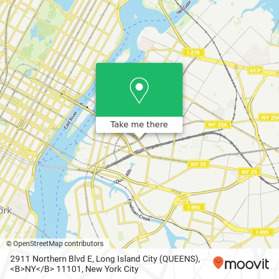 2911 Northern Blvd E, Long Island City (QUEENS), <B>NY< / B> 11101 map