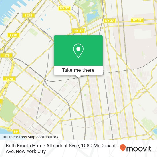 Mapa de Beth Emeth Home Attendant Svce, 1080 McDonald Ave