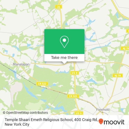 Mapa de Temple Shaari Emeth Religious School, 400 Craig Rd