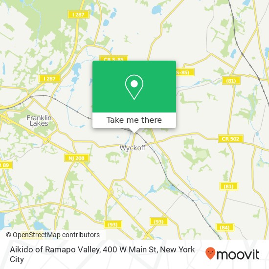 Mapa de Aikido of Ramapo Valley, 400 W Main St