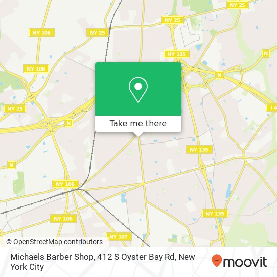 Mapa de Michaels Barber Shop, 412 S Oyster Bay Rd