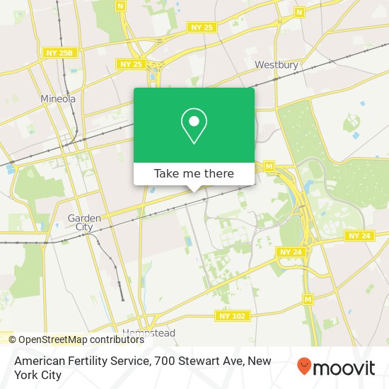 American Fertility Service, 700 Stewart Ave map