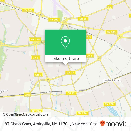 Mapa de 87 Chevy Chas, Amityville, NY 11701