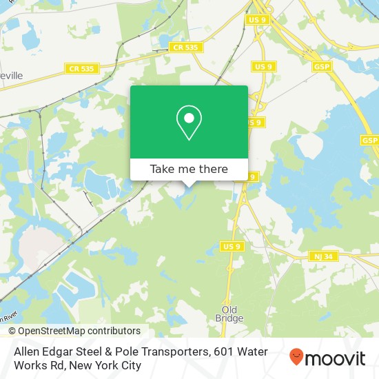 Allen Edgar Steel & Pole Transporters, 601 Water Works Rd map