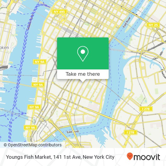 Mapa de Youngs Fish Market, 141 1st Ave